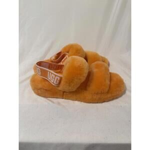 UGG Women's Fluff Yeah 2 bar Slide Orange Slingback Size 7 Brand NEw